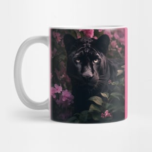 Pink Floral Panther Mug